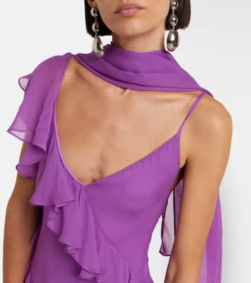 Mayara ruffled georgette gown | De La Vali