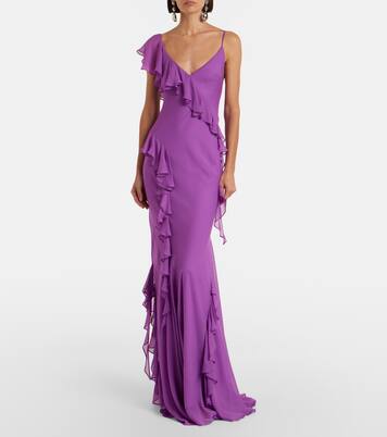 Mayara ruffled georgette gown | De La Vali