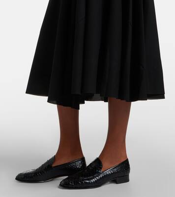 Asymmetric lace-trimmed midi dress | Junya Watanabe