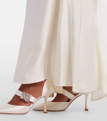 Mini Bouquet embellished satin pumps | Roger Vivier