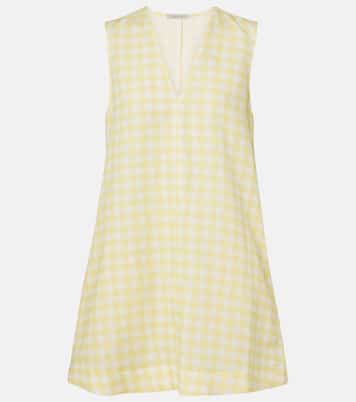 Gingham linen and cotton minidress | Asceno