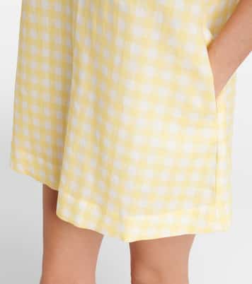 Gingham linen and cotton minidress | Asceno
