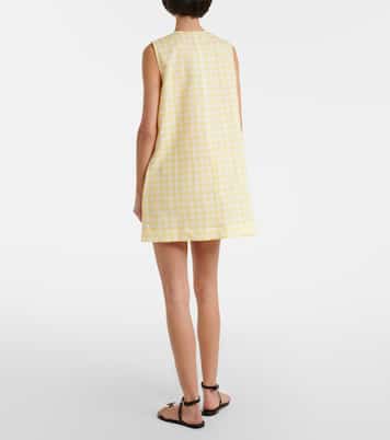Gingham linen and cotton minidress | Asceno