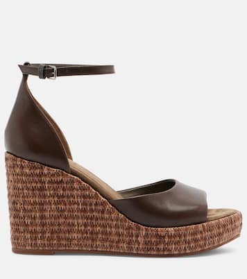 Monili leather espadrille wedges | Brunello Cucinelli