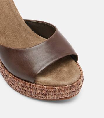 Monili leather espadrille wedges | Brunello Cucinelli