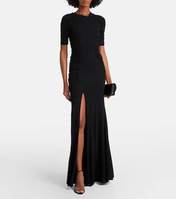 Vestido de fiesta de crepé jersey fruncido | Victoria Beckham