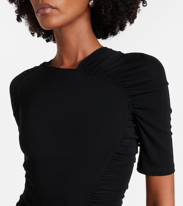 Vestido de fiesta de crepé jersey fruncido | Victoria Beckham