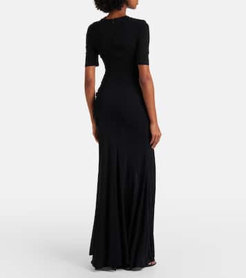 Vestido de fiesta de crepé jersey fruncido | Victoria Beckham
