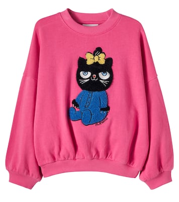 Sweat-shirt en jersey à appliqué chat | Mini Rodini