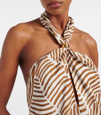 Aster printed halterneck minidress | ViX Paula Hermanny