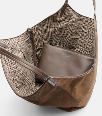 Medium suede tote bag | Brunello Cucinelli