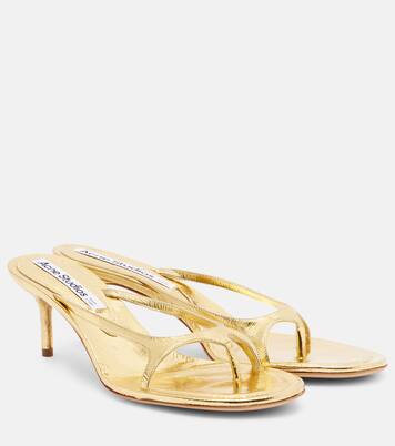 Metallic leather thong sandals | Acne Studios