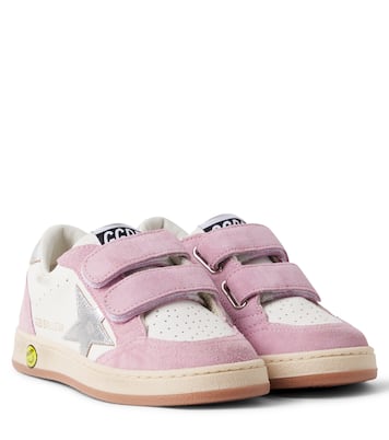 Ball Star suede-trimmed leather sneakers | Golden Goose Kids