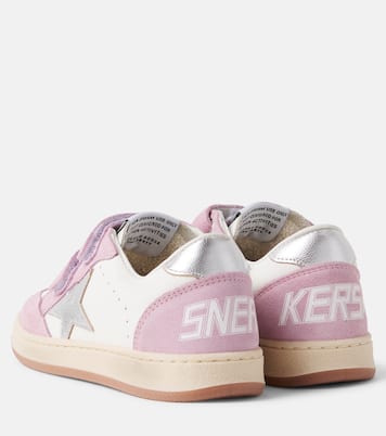 Ball Star suede-trimmed leather sneakers | Golden Goose Kids
