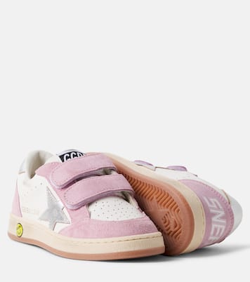 Ball Star suede-trimmed leather sneakers | Golden Goose Kids