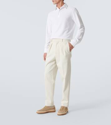 Cotton long-sleeved polo sweater | Loro Piana