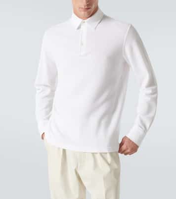 Cotton long-sleeved polo sweater | Loro Piana