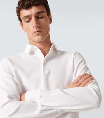 Cotton long-sleeved polo sweater | Loro Piana