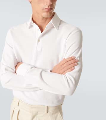 Cotton long-sleeved polo sweater | Loro Piana