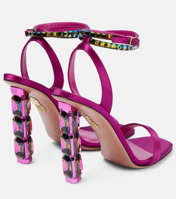 Aura embellished satin sandals | Aquazzura