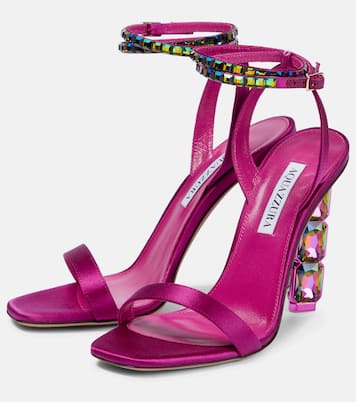 Aura embellished satin sandals | Aquazzura