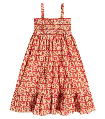 Printed cotton poplin dress | Versace Kids