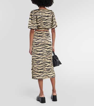 Cropped-Bluse aus Satin | Ganni