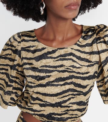 Cropped-Bluse aus Satin | Ganni