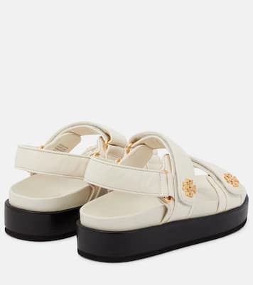 Sandalen Double T aus Leder | Tory Burch
