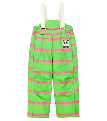 Panda striped ski salopettes | Mini Rodini