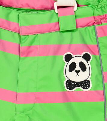 Panda striped ski salopettes | Mini Rodini