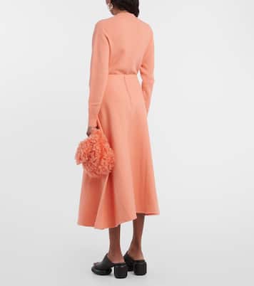 High-rise asymmetric wool midi skirt | Jil Sander