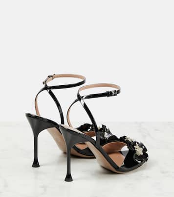Verzierte Sandalen Archive Wild Flower 100 aus Lackleder | Valentino Garavani
