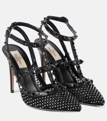 Verzierte Pumps Rockstud 100 mit Leder | Valentino Garavani