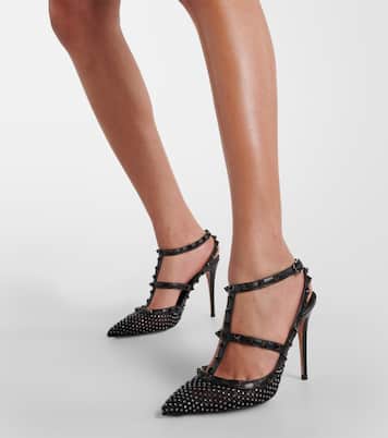 Verzierte Pumps Rockstud 100 mit Leder | Valentino Garavani