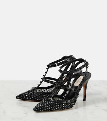 Verzierte Pumps Rockstud 100 mit Leder | Valentino Garavani
