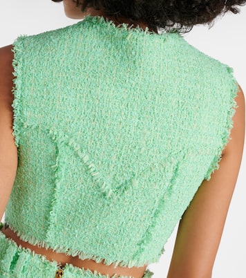 Cropped-Top aus Tweed | Balmain