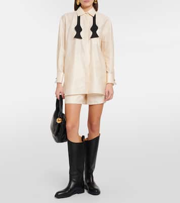 High-Rise Shorts Piadena aus Baumwolle | Max Mara