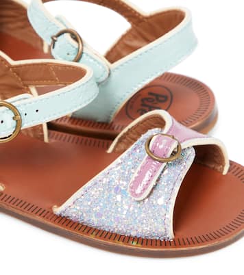 Glitter leather sandals | PèPè