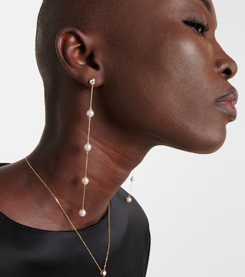 Boucles d'oreilles en or 14 ct, diamants et perles | Mateo