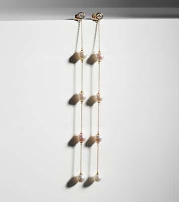 Boucles d'oreilles en or 14 ct, diamants et perles | Mateo