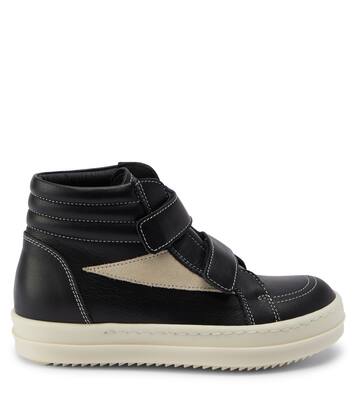 Straps Vintage leather high-top sneakers | Rick Owens Kids