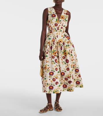 Robe midi Kiran en coton à fleurs | Ulla Johnson