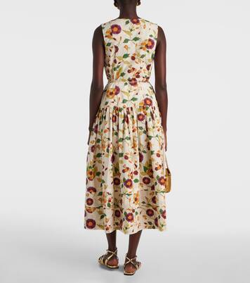 Robe midi Kiran en coton à fleurs | Ulla Johnson