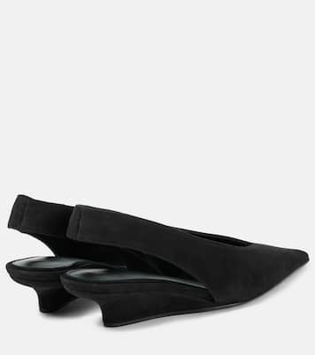 Slingback-Wedges aus Veloursleder | Toteme