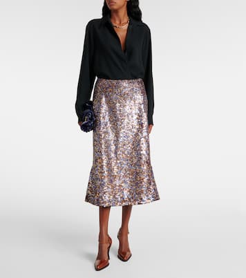 Midirock aus einem Wollgemisch mit Pailletten | Dries Van Noten