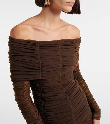 Ruched off-shoulder jersey top  | The Attico