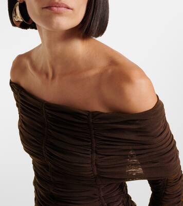 Ruched off-shoulder jersey top  | The Attico