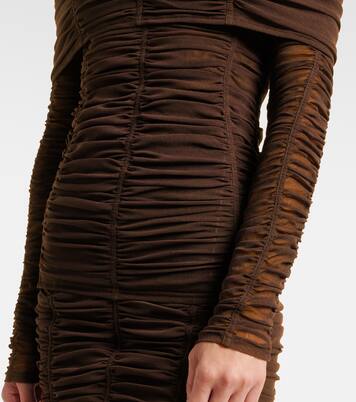 Ruched off-shoulder jersey top  | The Attico