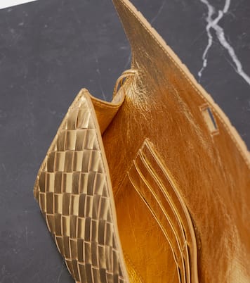 Pochette Andiamo Intrecciato en cuir métallisé | Bottega Veneta